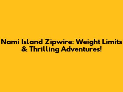 Nami Island Zipwire: Weight Limits & Thrilling Adventures!